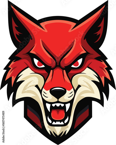 Furious Red Fox Head - Intense Animal Mascot