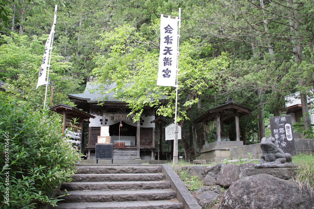 Fototapeta premium temple in aizuwakamatsu in japan 
