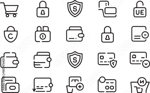 Modern e commerce shopping cart icon with a clean silhouette design
