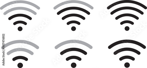 Set of simple wifi icon set, Lost wireless fidelity, network disconnection, wifi internet no access error, representing no internet connection illustration
