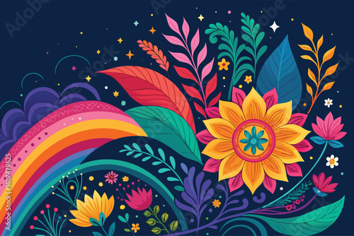autumn landscape with trees colorful abstract pattern background. template summer concept. vector illustration	