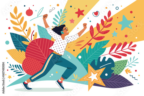 autumn landscape with trees colorful abstract pattern background. template summer concept. vector illustration	