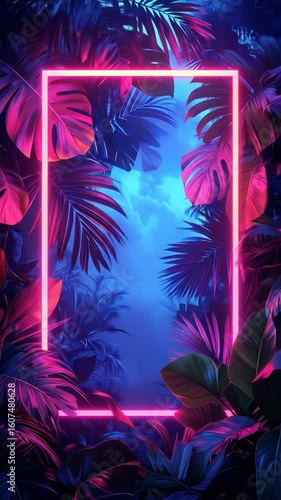 Tropical neon frame design