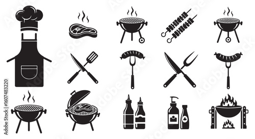 Barbecue cooking grilling food preparation vector