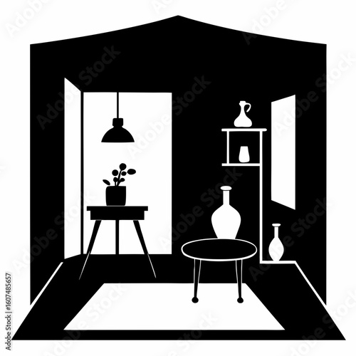 silhouette of a room