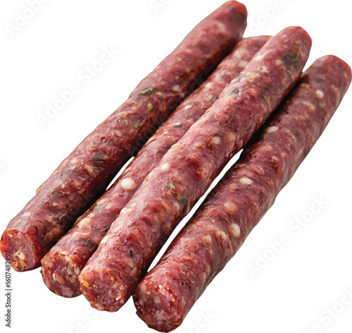 Collection of kabanos sausage sticks meat food