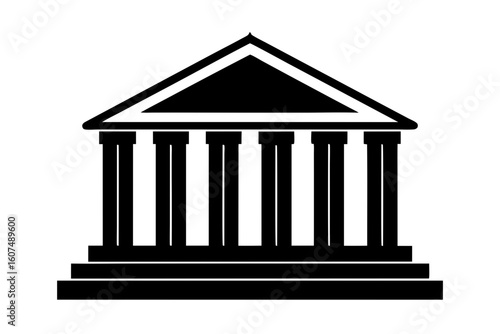 Government building courthouse architecture silhouette vector illustration