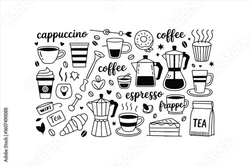 set of icons of food