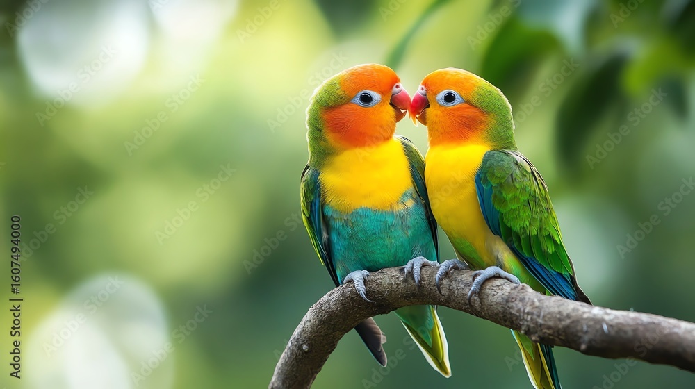 Colorful birds in love Colorful birds in love