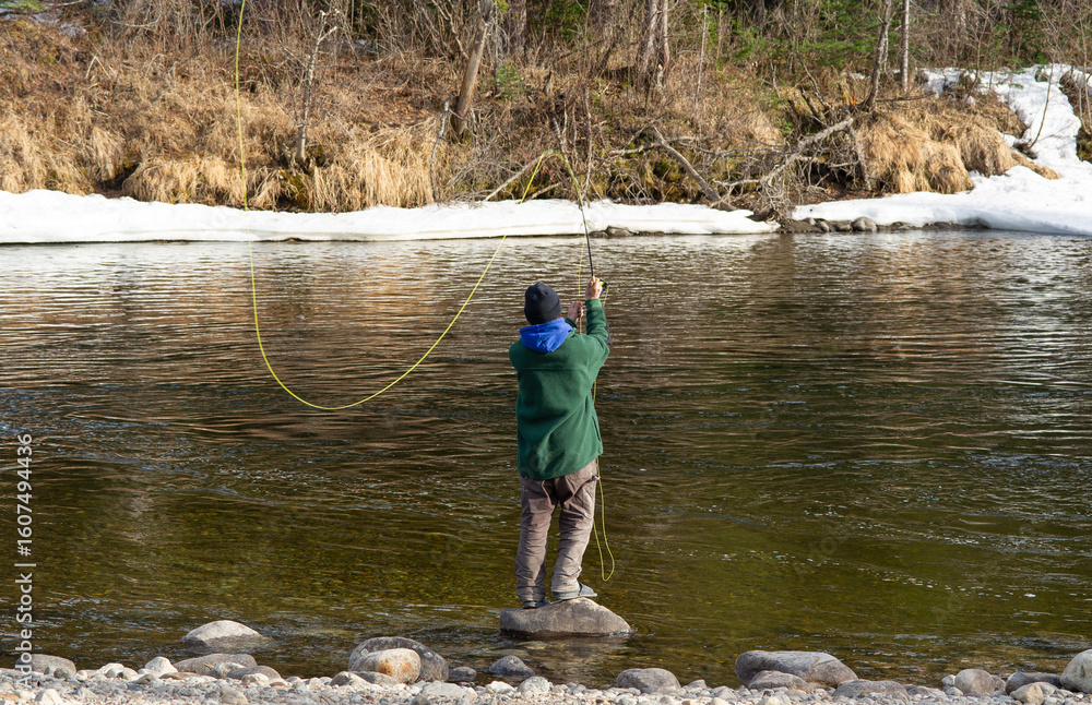 fly fishing in the river fly fishing in the river