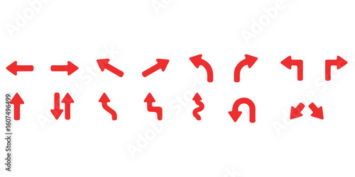 Transparent PNG available
Abstract set of way direction arrow. Collection of way sign, Road navigation arrows, direction mark, crossroad symbol, arrow set vector illustration. Black road navigator arr