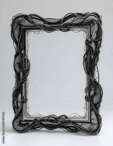 Dark Abstract Mystical Frame: Eerie Border & Grunge Texture for Art