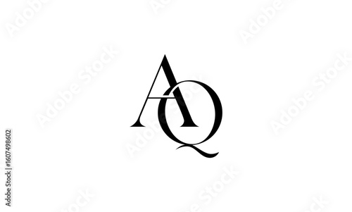 AQ initial letters, monogram logo