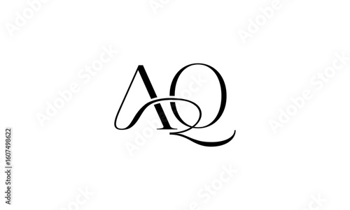 AQ initial letters, monogram logo