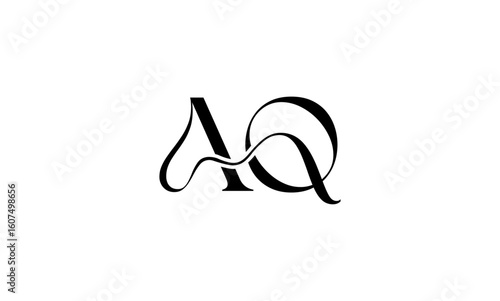 AQ initial letters, monogram logo