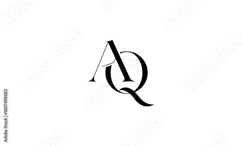AQ initial letters, monogram logo