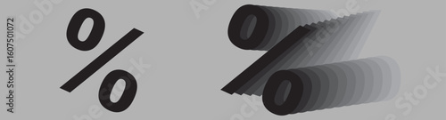 Percent symbol isolated on white background. 3d design element.