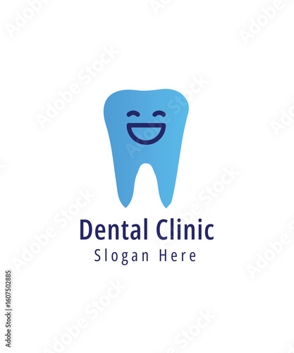 Dental clinic logo design with smile, Luxury dental care tooth logo design