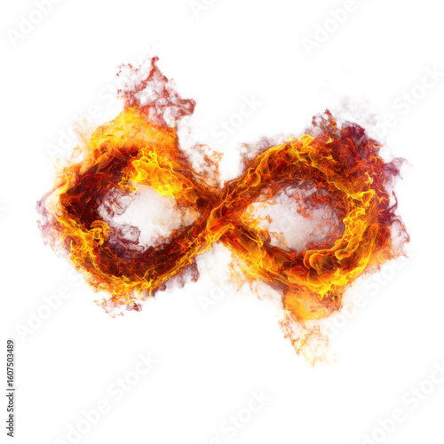 The image is a close up of a fire with the letters 