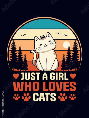 Custom cat tshirt design vector design for Prints, Fashion Clothing, Posters, Tote Bags, Mugs, For Black Background
