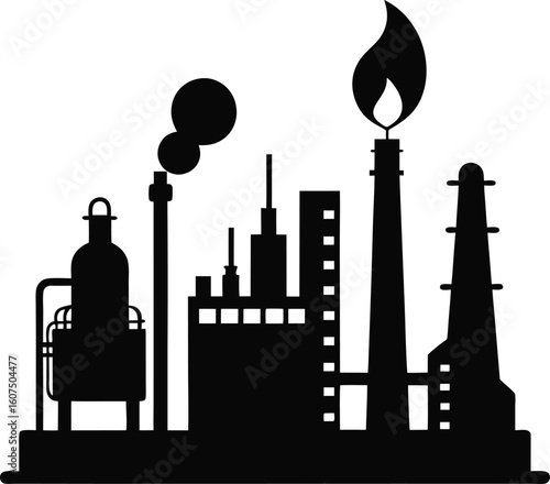 Basic vector drawing of a petroleum processing plan