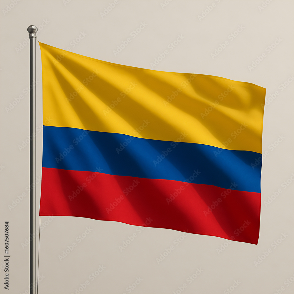Naklejka premium Waving flag of colombia