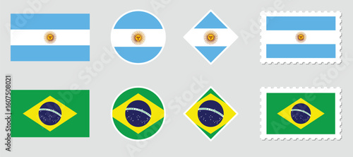 Illustration Vector Featuring Argentina and Brazil Identity