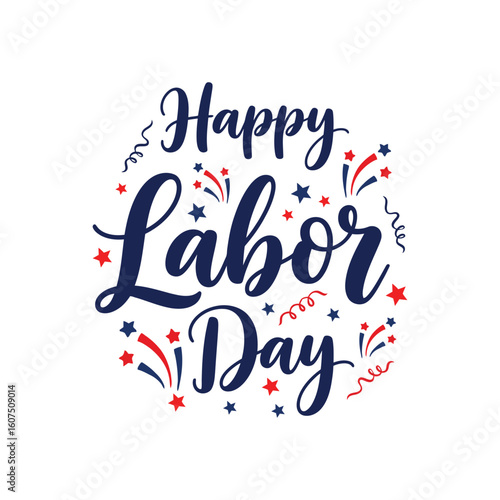Happy labor day typography design vector art illustration(D)