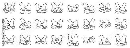 Wallpaper Mural Kneading dough icons set. Hands are working, kneading, and shaping various pliable materials, creating a visual representation of tactile creativity Torontodigital.ca