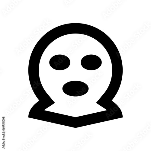 Criminal icon, outline symbol for thief, robber, or bandit