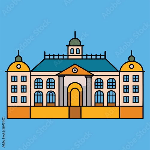 Wallpaper Mural vector illustration of an old building Torontodigital.ca