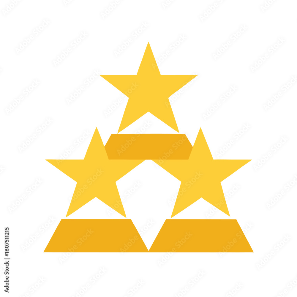 Fototapeta premium Stacked Gold Stars Award Symbol Illustration