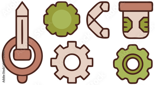 Illustration of gears cogwheel mechanism engineering machine part industrial design element technology automation 100 transparent background
