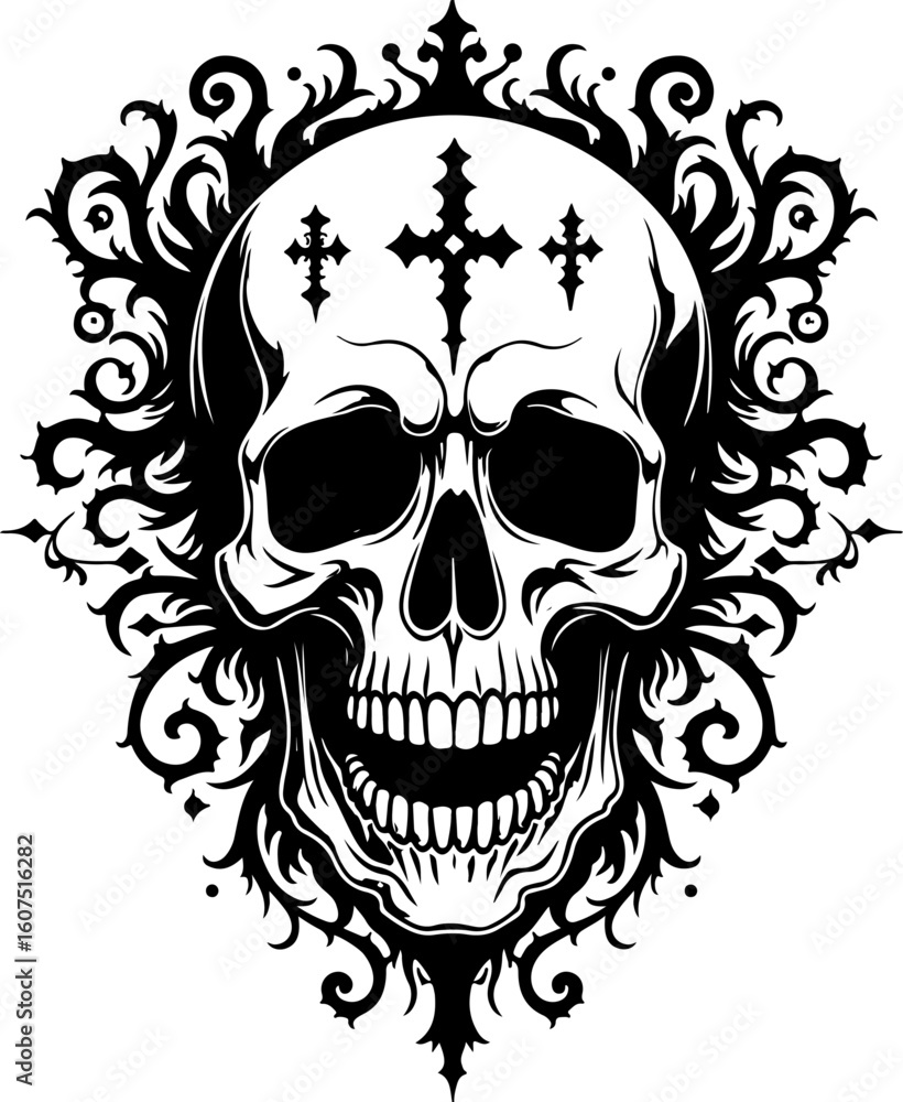 Fototapeta premium dragon tattoo skull tattoo, rose tattoo, art vector