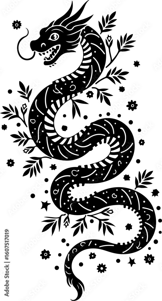 Obraz premium dragon tattoo tribal skull tattoo, rose tattoo floral tattoo, vector bundle