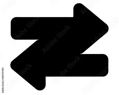 Alternating black arrows pointing in opposite directions, indicating reversible movement