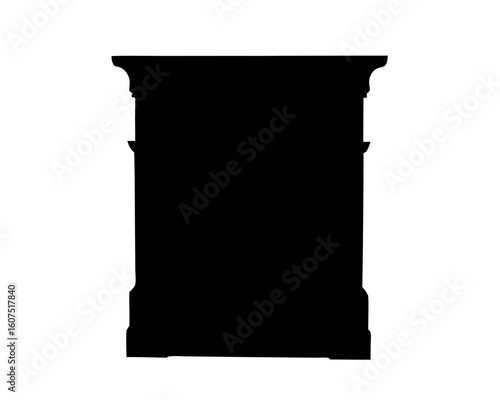 Silhouette of a Darkened Cabinet or Dresser with Crown Molding Details