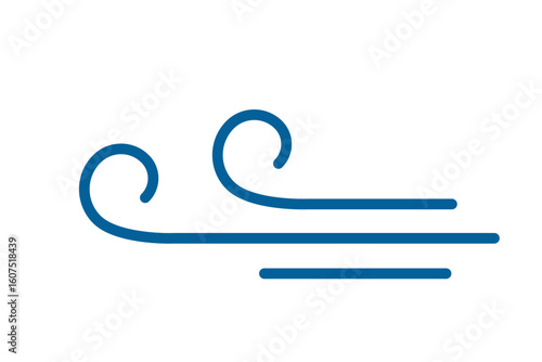 Wind blow vector icon. Fresh air motion, windy wave, cartoon smoke and motion vapor
