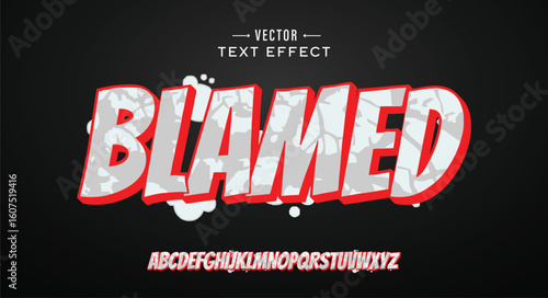 Blamed logo graffiti font text effect, spray and street text style	
