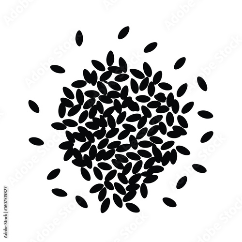flax seed silhouette vector