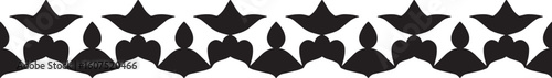 Traditional Floral Silhouette Railing Pattern. Seamless Decorative Pattern.