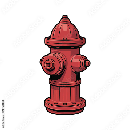 Classic red fire hydrant illustration