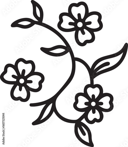 Whimsical Fox Silhouette with Flowing Tail on White Background animal wildlife