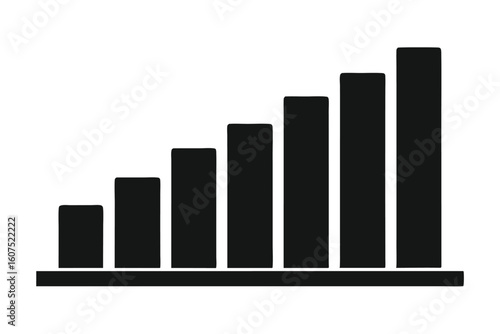 Free Download Ascending Bar Graph Silhouette Simple Visual Representation of Gradual Growth or Increasing Data Trends - GFXLoad