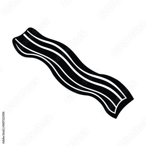 vector illustration of a bacon strip silhouette