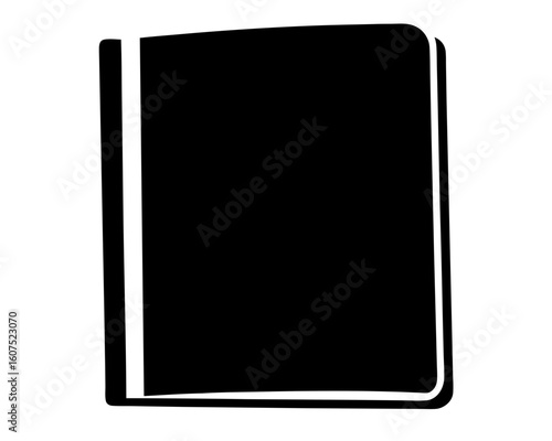 Free Download Simple Black Book Illustration with White Outline on a White Background - GFXLoad