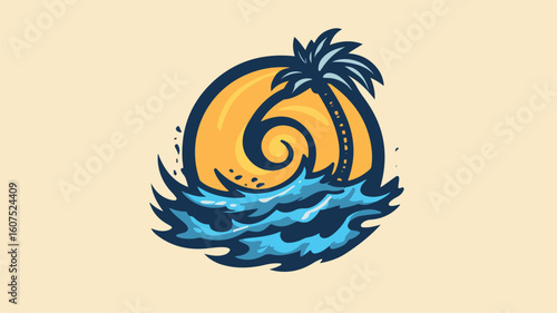 Hurricane Warning Flat Icon for Weather Apps and Websites