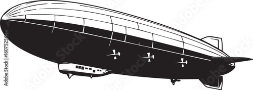 vector illustration of airship