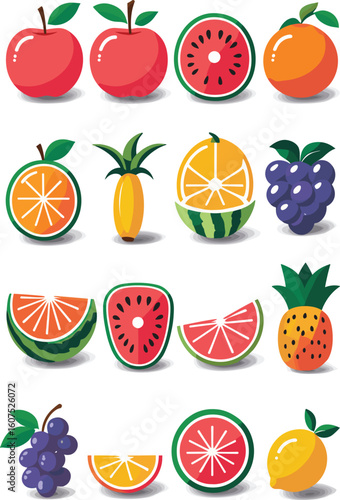 Fresh Harvest: A vibrant assortment of freshly picked fruit, each piece radiating natural sweetness. Savor the juicy promise of an apple, watermelon, and more.