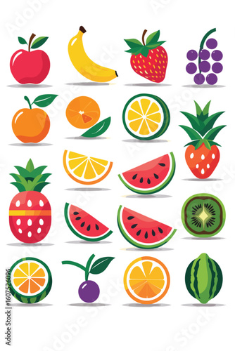 Fresh Fruit Feast: A vibrant illustration showcasing a variety of fresh fruits, bursting with color and the essence of health and vitality, perfect for celebrating natural goodness.